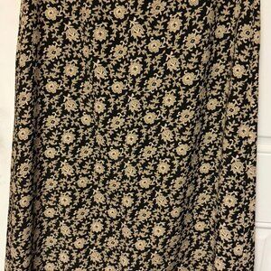 Kathy Ireland Black Floral Maxi Skirt